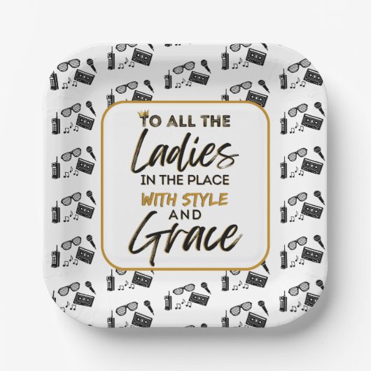 アーバンオールドスクール90のヒップホップ誕生日パーティー ペーパープレート (正面)