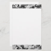 アーバンカモフラージパターン – ブラック&グレー 便箋 (正面/裏面)