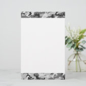 アーバンカモフラージパターン – ブラック&グレー 便箋 (スタンド正面)
