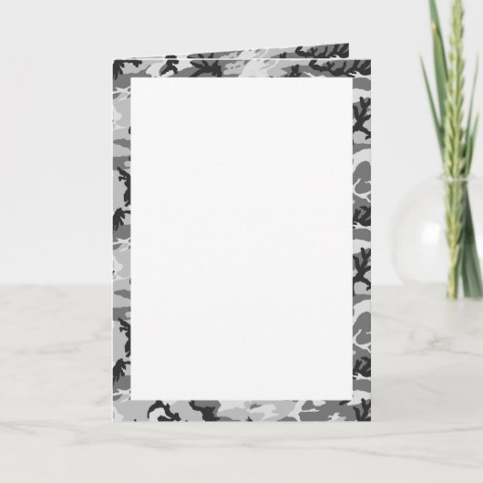 アーバンカモフラージュパターン-黒と灰色 ノートカード (正面)