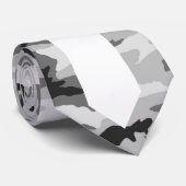 アーバンカモフラージュ – ブラック&グレー – ホワイト付き ネクタイ (ロール)