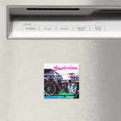 アーバンカラフルバイクコラージュ – アムステルダムシリーズ マグネット (インサイチュ (食洗機))