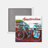 アーバンカラフルバイクコラージュ – アムステルダムシリーズ マグネット (正面/裏面)