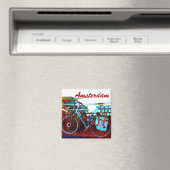 アーバンカラフルバイクコラージュ – アムステルダムシリーズ マグネット (インサイチュ (食洗機))