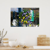 アーバンカラフルバスケットヴィオラソベットパンジーポスター ポスター (キッチン)