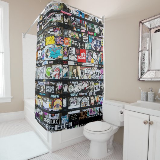 アーバンカラフル通りアート シャワーカーテン (インサイチュ)