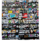 アーバンカラフル通りアート シャワーカーテン (正面)