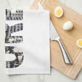 アーバンキャピタルレタリングアーバンピープルヴィンテージデザイン キッチンタオル (四つ折り)