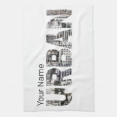 アーバンキャピタルレタリングアーバンピープルヴィンテージデザイン キッチンタオル (縦)