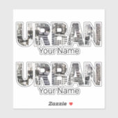 アーバンキャピタルレタリングアーバンピープルヴィンテージデザイン シール (シート)