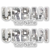 アーバンキャピタルレタリングアーバンピープルヴィンテージデザイン シール (正面)