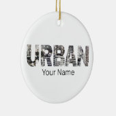 アーバンキャピタルレタリングアーバンピープルヴィンテージデザイン セラミックオーナメント (右)