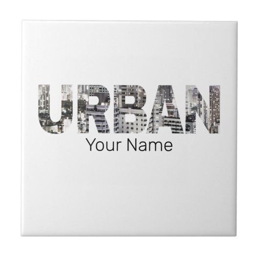 アーバンキャピタルレタリングアーバンピープルヴィンテージデザイン タイル (正面)