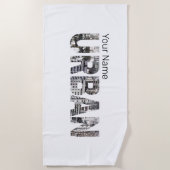 アーバンキャピタルレタリングアーバンピープルヴィンテージデザイン ビーチタオル (正面)