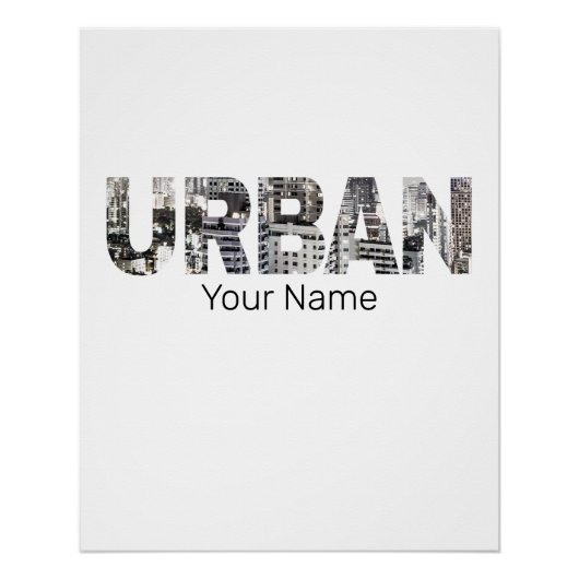 アーバンキャピタルレタリングアーバンピープルヴィンテージデザイン ポスター (正面)