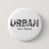 アーバンキャピタルレタリングアーバンピープルヴィンテージデザイン 缶バッジ (正面)