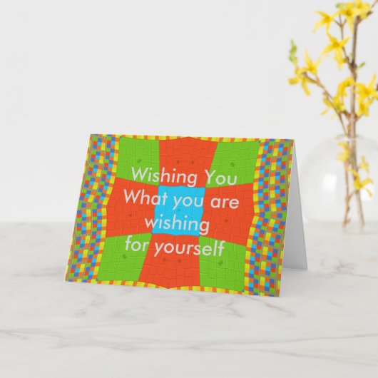 「アーバンキルト」ヨーロッパ幾何学模様アート カード (黄色い花)