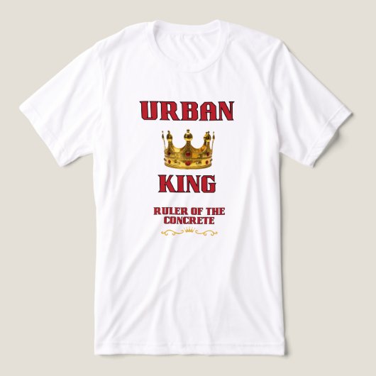 アーバンキング王冠 白と赤のメンズ トライブレンドＴシャツ (デザイン正面)