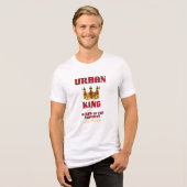 アーバンキング王冠 白と赤のメンズ トライブレンドＴシャツ (正面全面)
