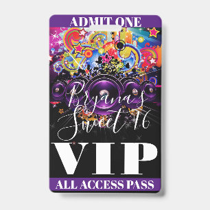 アーバンクラブヒップホップダンススウィート16 VIPパス バッジ
