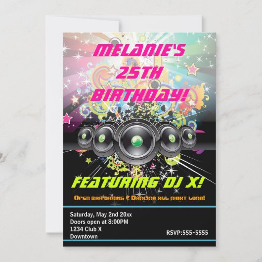 アーバンクラブヒップホップ踊りパーティの招待状 招待状 (正面)