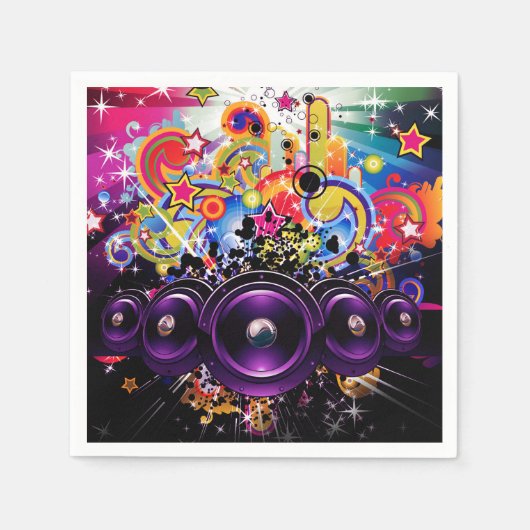 アーバンクラブヒップホップDJ踊りダンスパーティー スタンダードカクテルナプキン (正面)