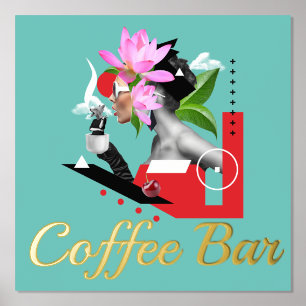 アーバンクールコーヒーバーコラージュ 箔ポスター
