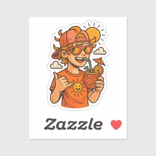 アーバンクールサマーバイブTシャツ – 通りアートスタイル シール (シート)