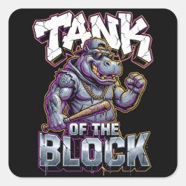 アーバングラフィティのカバタンクトブロックのウォールアート スクエアシール