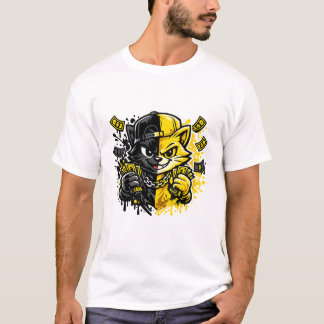 アーバングラフィティキャットデザイン Tシャツ