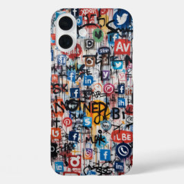 アーバングラフィティソーシャルメディアのコラージュ iPhone 16 PLUSケース