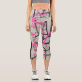 アーバングラフィティピンク&グレースタイル カプリレギンス (正面)