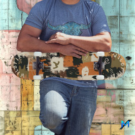 アーバングラフィティモチーフのアーストーン抽象芸術 スケートボード