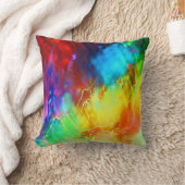 アーバングラフィティレインボーカラーカラフル抽象芸術 クッション (ブランケット)