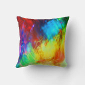 アーバングラフィティレインボーカラーカラフル抽象芸術 クッション (裏面)