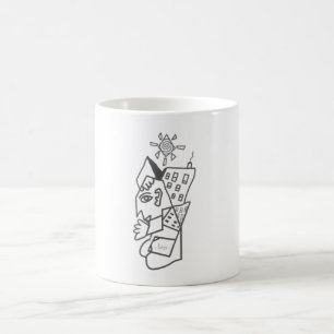 アーバングラフィティ抽象芸術街並み コーヒーマグカップ