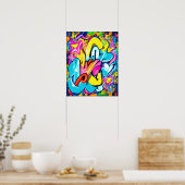 アーバングラフィティ通りアートカッコいい:とファンキーデザイン ポスター (キッチン)