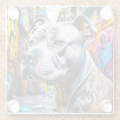 アーバングラフィティ通りアートシティピットブル恋人 ガラスコースター (裏面)