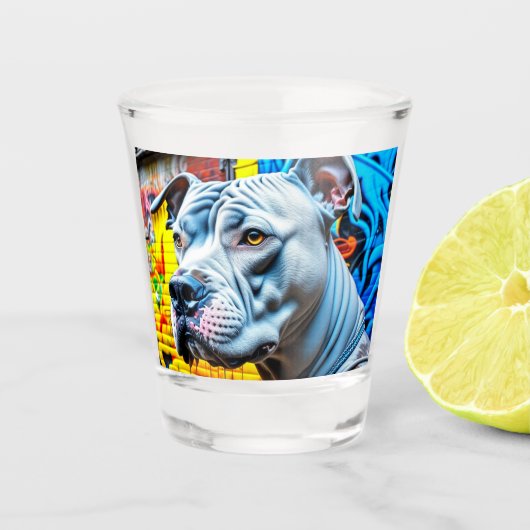 アーバングラフィティ通りアートシティピットブル恋人 ショットグラス (正面)