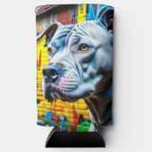 アーバングラフィティ通りアートシティピットブル恋人 スリム缶クーラー (正面)