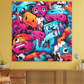アーバングラフィティ通りアートスプラッシュ キャンバスプリント (インサイチュ (リビング))
