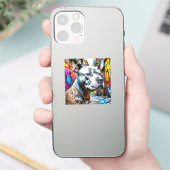 アーバングラフィティ通りアートピットブル シール (スマートフォン)