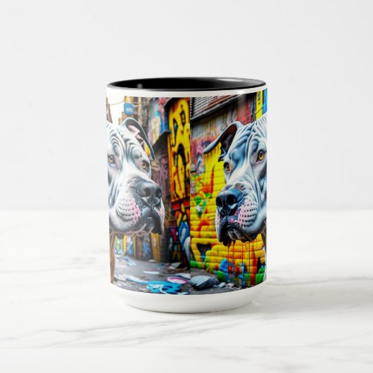 アーバングラフィティ通りアートピットブル マグカップ (中央)