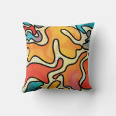 アーバングラフィティ：シームレスなアートのテクスチャ。 クッション (裏面)