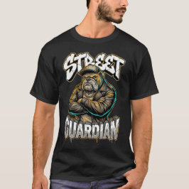 アーバングラフィティ・ブルドッグ・ストリートガーディアン ウォールアート Tシャツ