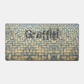 アーバングレーとイエローレンガのカスタマイズ可能 デスクマット (正面)