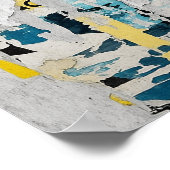 アーバンコラージュ破れた紙と引用文 ポスター (角)