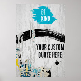 アーバンコラージュ破れた紙と引用文 ポスター