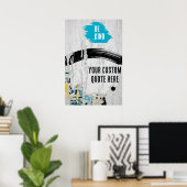 アーバンコラージュ破れた紙と引用文 ポスター (ホームオフィス)