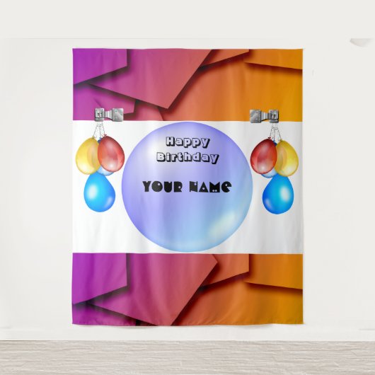 アーバンコンテンポラリース洗練されたスタイルのパーソナライズ タペストリー (正面)